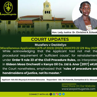 High Court Reaffirms That While Reinstatement of Dismissed Suits Generally Requires Demonstration of Sufficient Cause, the Imperatives of Justice May Override Strict Procedural Rules in Land Disputes.