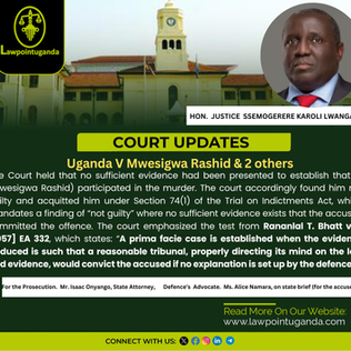 Evidence of motive alone, without proof of participation, cannot sustain a murder charge; accordingly, a no-case-to-answer ruling must issue as a matter of law, not discretion — Court at Kabale rules.