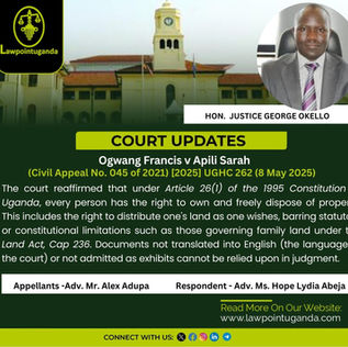 High Court Affirms Landowner’s Constitutional Right to Dispose of Property and Rules that Untranslated or Unadmitted Evidence Cannot Be Relied Upon