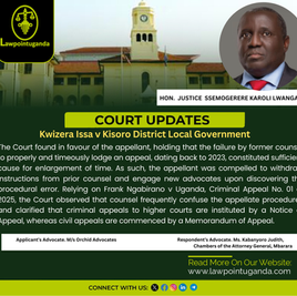 High Court Holds That Counsel’s Error in Using the Wrong Procedure (Notice of Appeal Instead of a Memorandum of Appeal) May Constitute Sufficient Cause for Enlargement of Time.