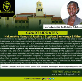 Where an applicant fails to establish a prima facie case for stay, the balance of convenience will ordinarily tip in favour of the successful party to enjoy the fruits of their judgment. Court Rules