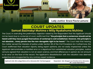 Courts will not interfere with expert valuations in matrimonial or property disputes absent of a “manifest error”: High Court at Wakiso overrules application for review of valuation report.