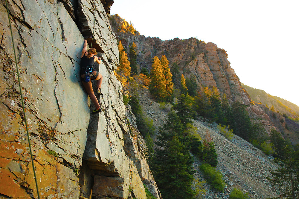 Abby on Top-Rope. Big Cottonwood Canyon, Utah