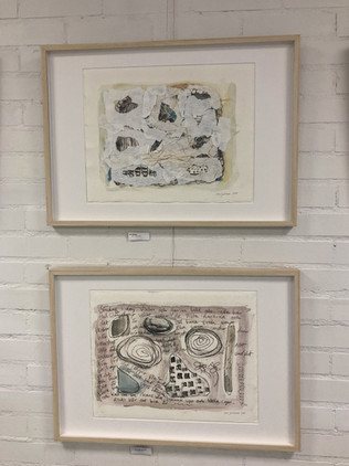 Anu Janhunens kollage från utställningen Mellan hemmets fyra väggar på FRIGalleri i Umeå