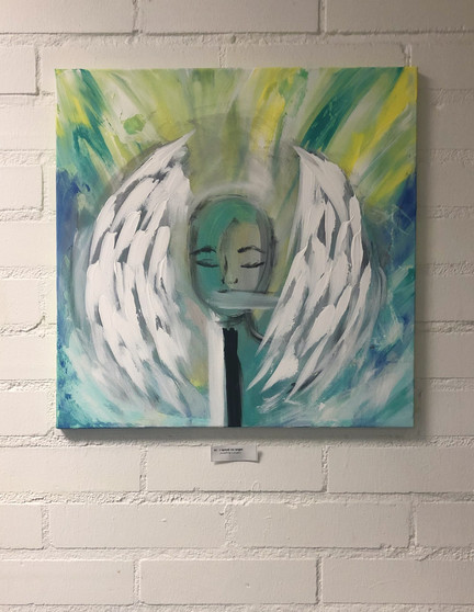 Josefine Lindéns akryltavla från utställningen Mellan hemmets fyra väggar på FRIGalleri i Umeå