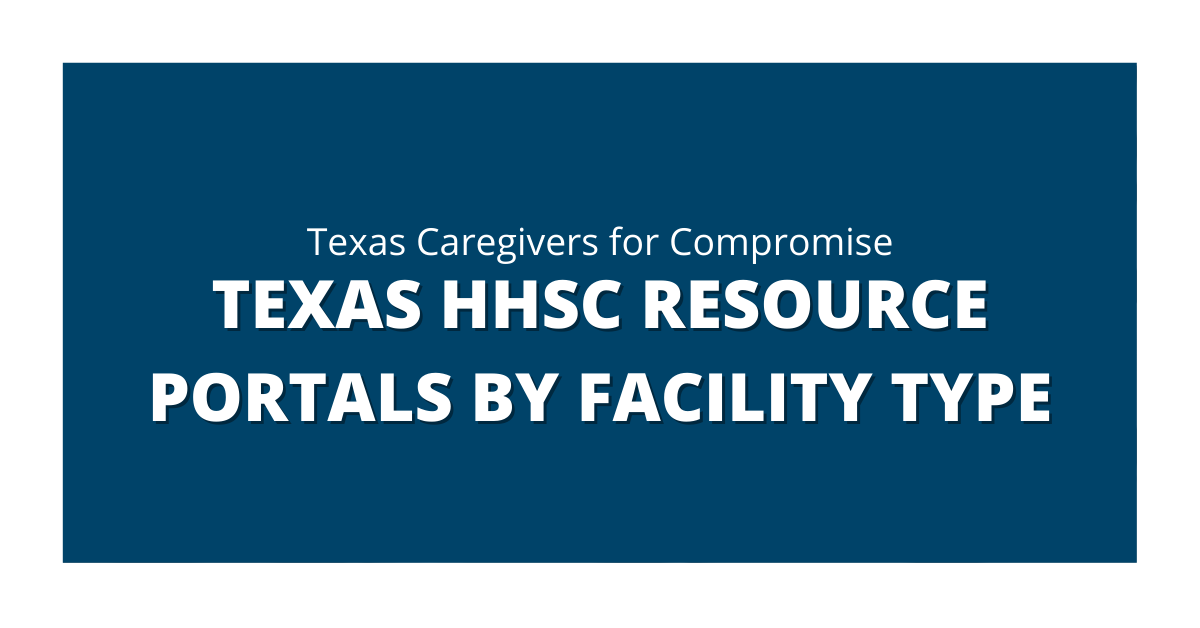 Texas HHSC Information Portals by Facility Type content media