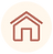 Icône d'une maison en coloris beige et brique