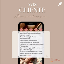 Post instagram de Pauline 22h22, avis cliente.