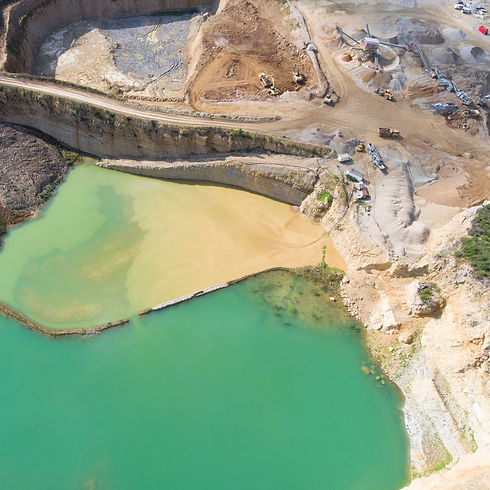 A bird-view image of a mining site.