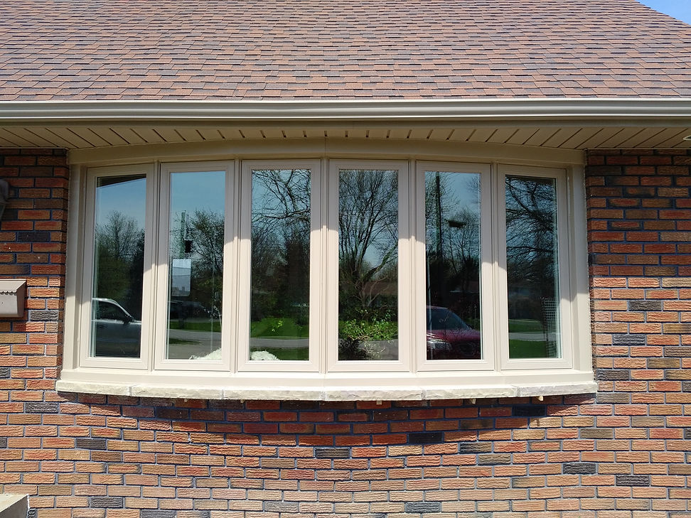 A photo showcasing six glass windows of a house