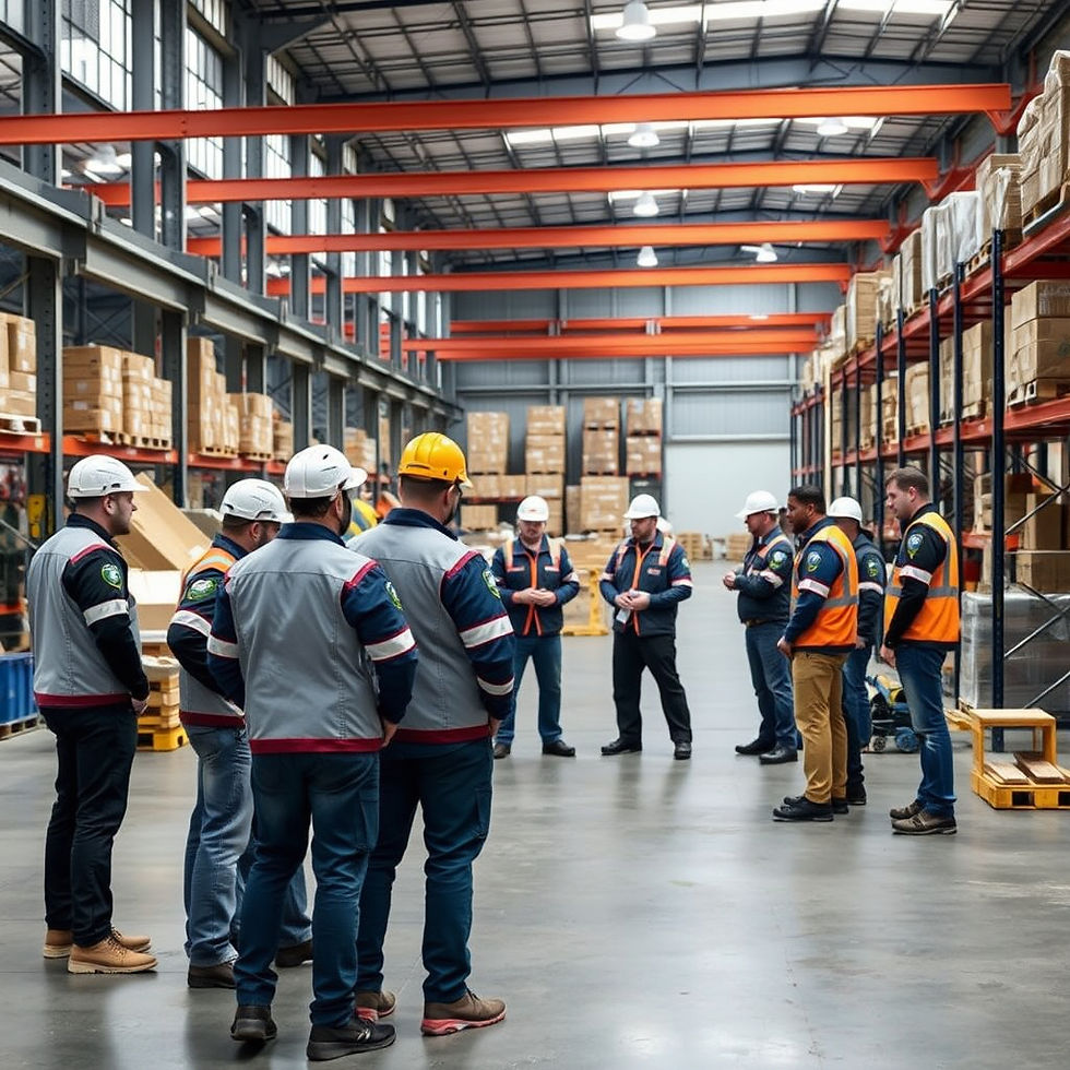 Team analyzing slotting scenarios in a warehouse 