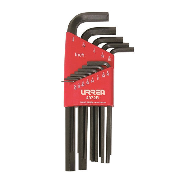 Juego de 13 Llaves hexagonales "L"en pulgadas rack