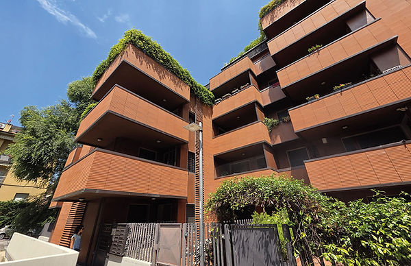 facciata ventilata in cotto condominio 
bologna