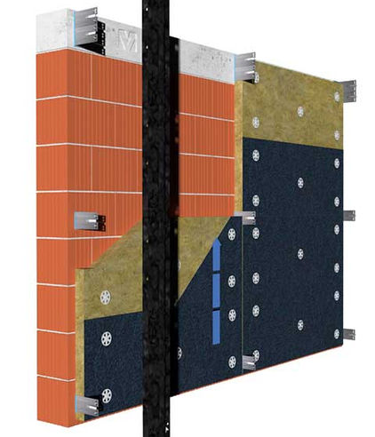 ventilated facade in extruded ceramic