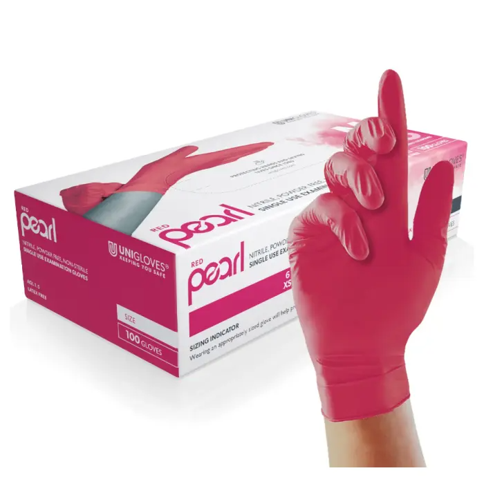 Nitrile Powder Free Disposable Gloves – Box of 10 × 100 – Red