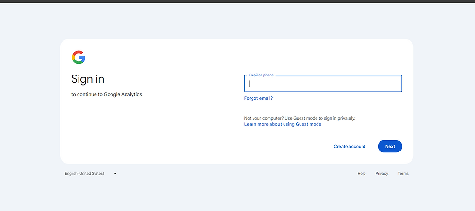 How to create Google Analytics account