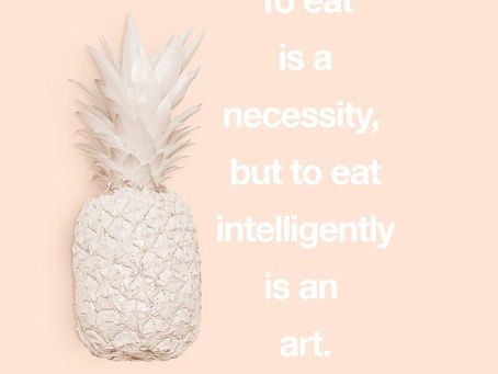 To EAT is a NECESSITY, but to EAT INTELLIGENTLY is an ART.