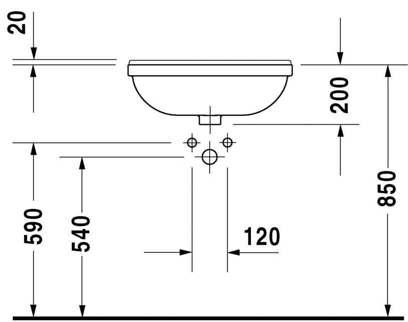 Thumbnail: Duravit Starck 3 Semi Recessed Basin 031055