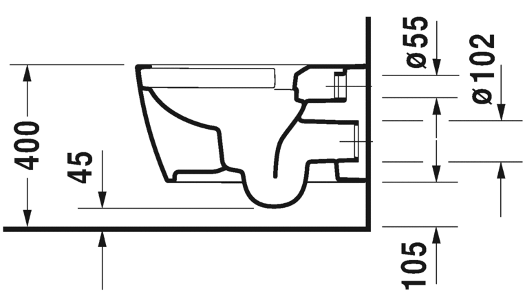 Thumbnail: Duravit ME by Starck Wall Mounted Toilet 252809