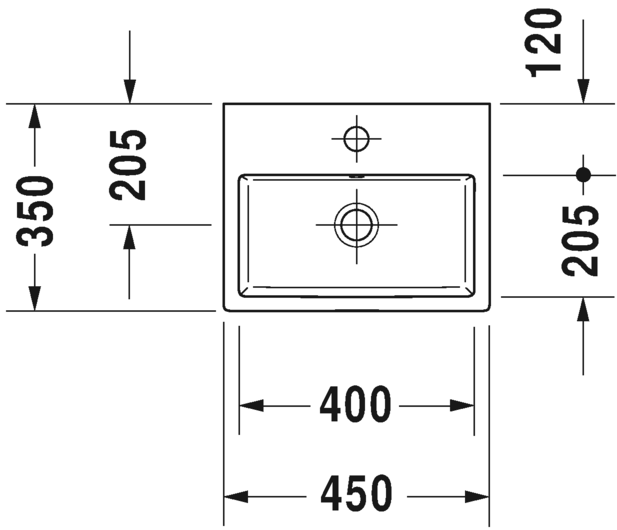 Thumbnail: Duravit Vero Air Countertop Basin 072445 (45x35cm)