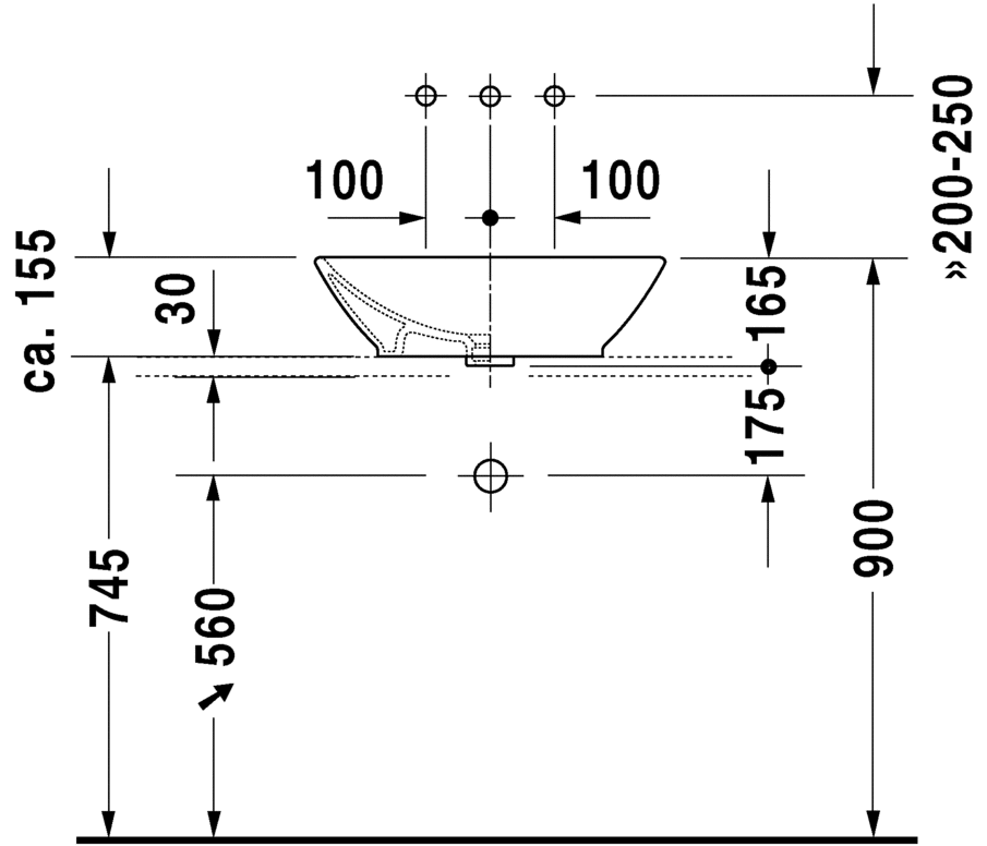 Thumbnail: Duravit Bacino Countertop Basin 033452