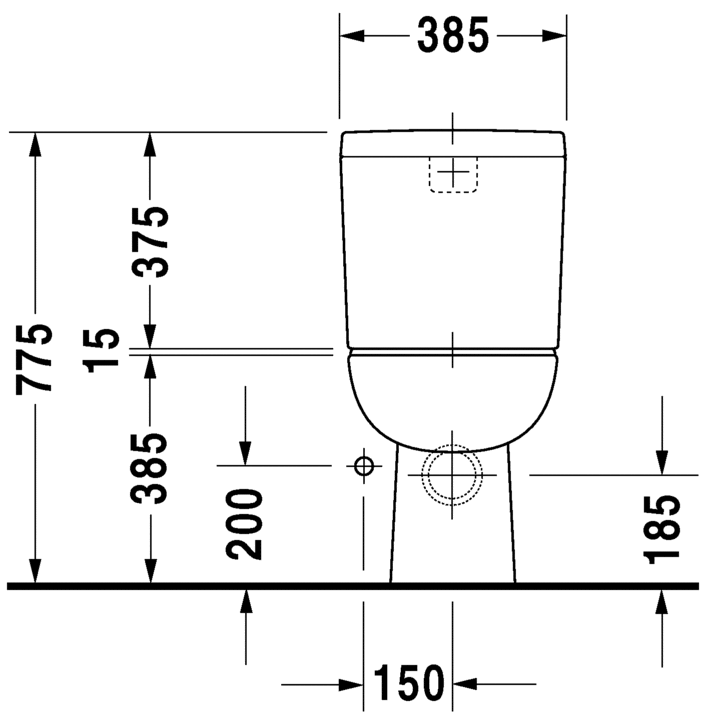 Thumbnail: Duravit D-Code Floor Standing Toilet 211809