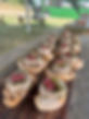 Canapes on a wooden board