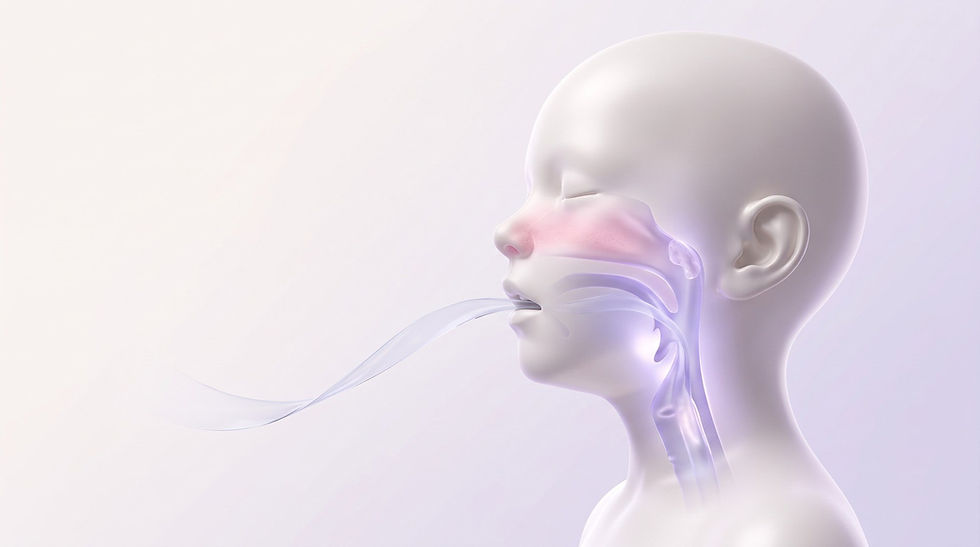 Ilustración del perfil de un niño respirando por la boca