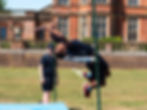High jump during sports day.