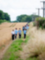 Pupils walking in the surrounding area on a charity walk