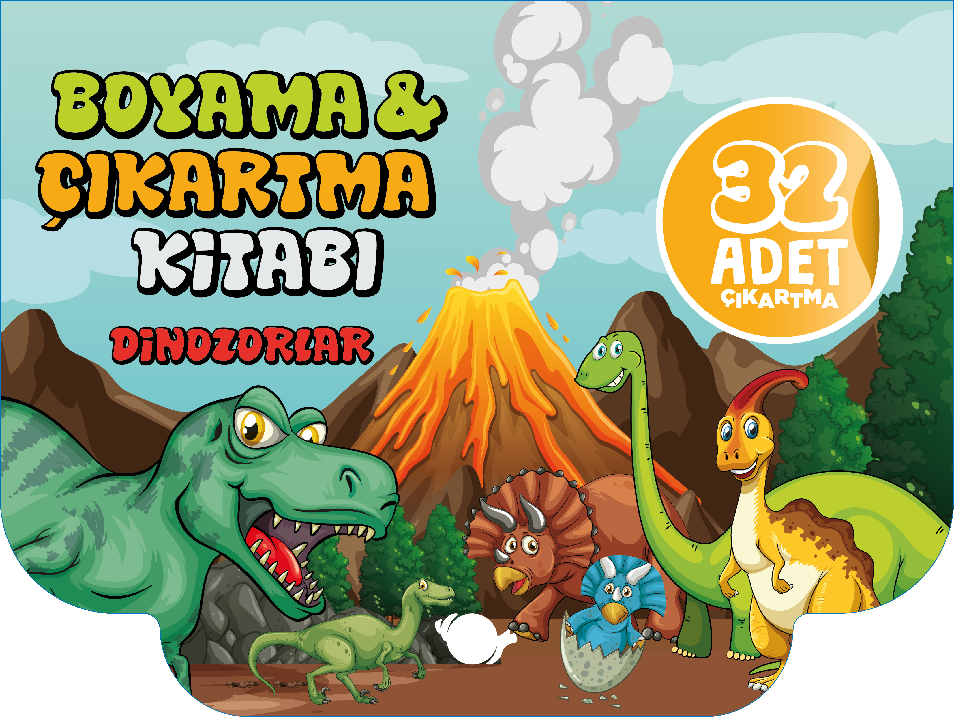 Boyama & Çıkartma Kitabı - Dinozorlar