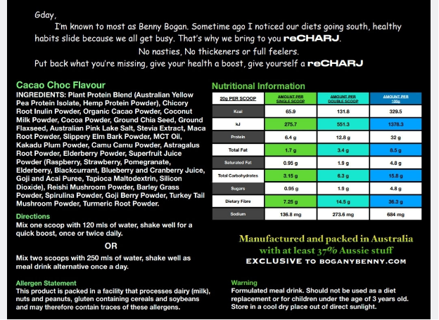 ReCHARJ is designed to assist in weight loss, brain fog, energy, busy life or bad diet. Put back some nutrients!