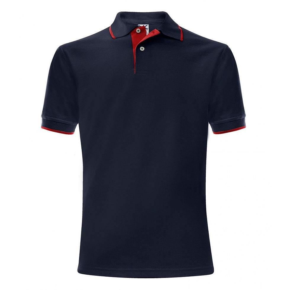 Miniatura: Polo de hombre con combinación de gofres #MA710