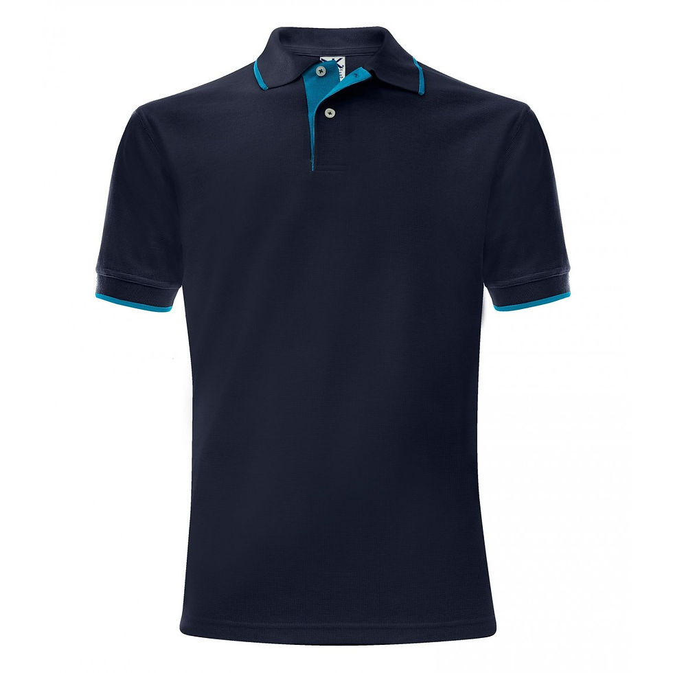 Miniatura: Polo de hombre con combinación de gofres #MA710