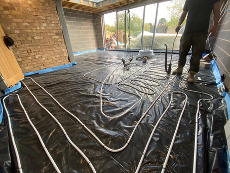 screeding self leveling compound underfloorheating and concrete and much more