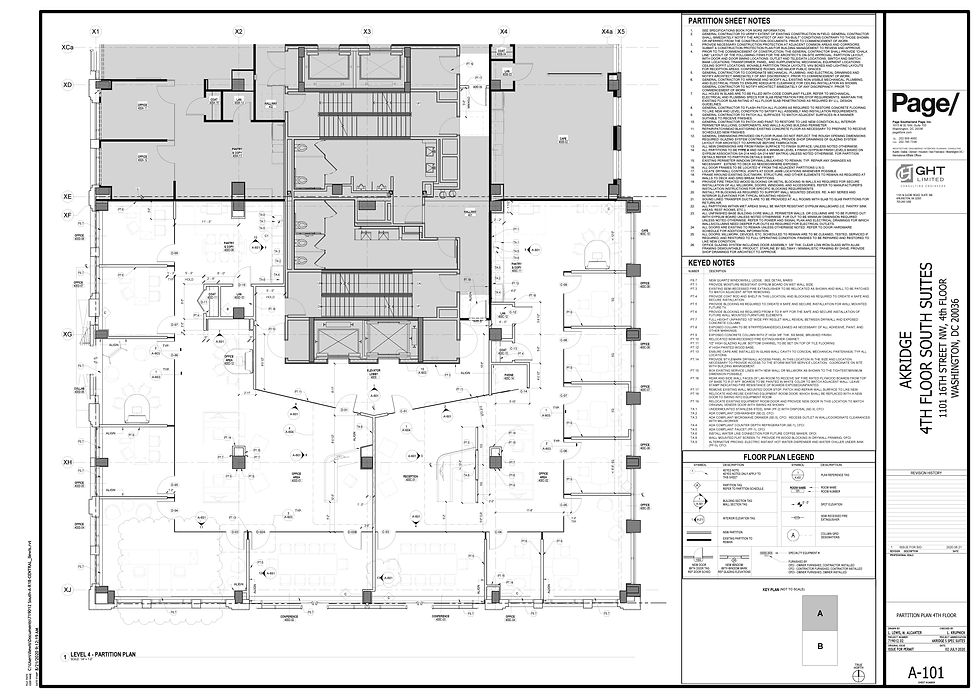 A-101 - PARTITION PLAN 4TH FLOOR