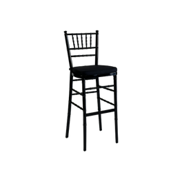 Black Tall Chiavari Barstool with Black Cushion
