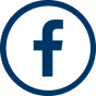 The Facebook "f" logo inside a navy circle.