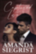 Empty room with a window with bars on it with light streaming through it. A couple is front and center with the woman in front of the man. On the top is the title Captured Love, A Psychic Love Novel. On the bottom is USA Today Bestselling Author Amanda Siegrist