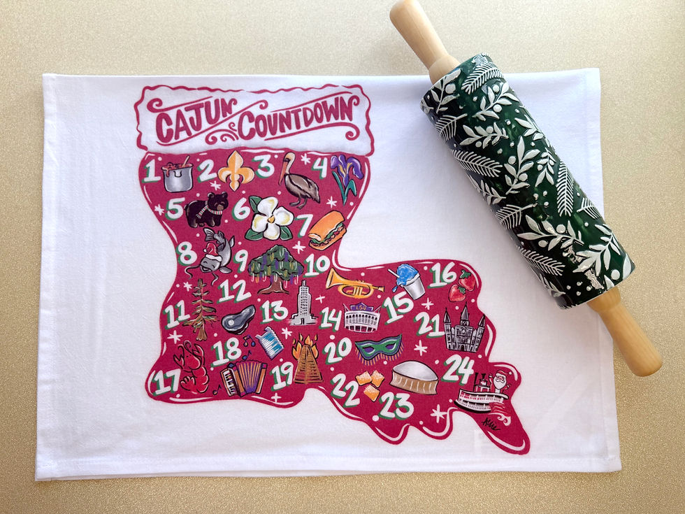 Cajun Countdown Tea Towel