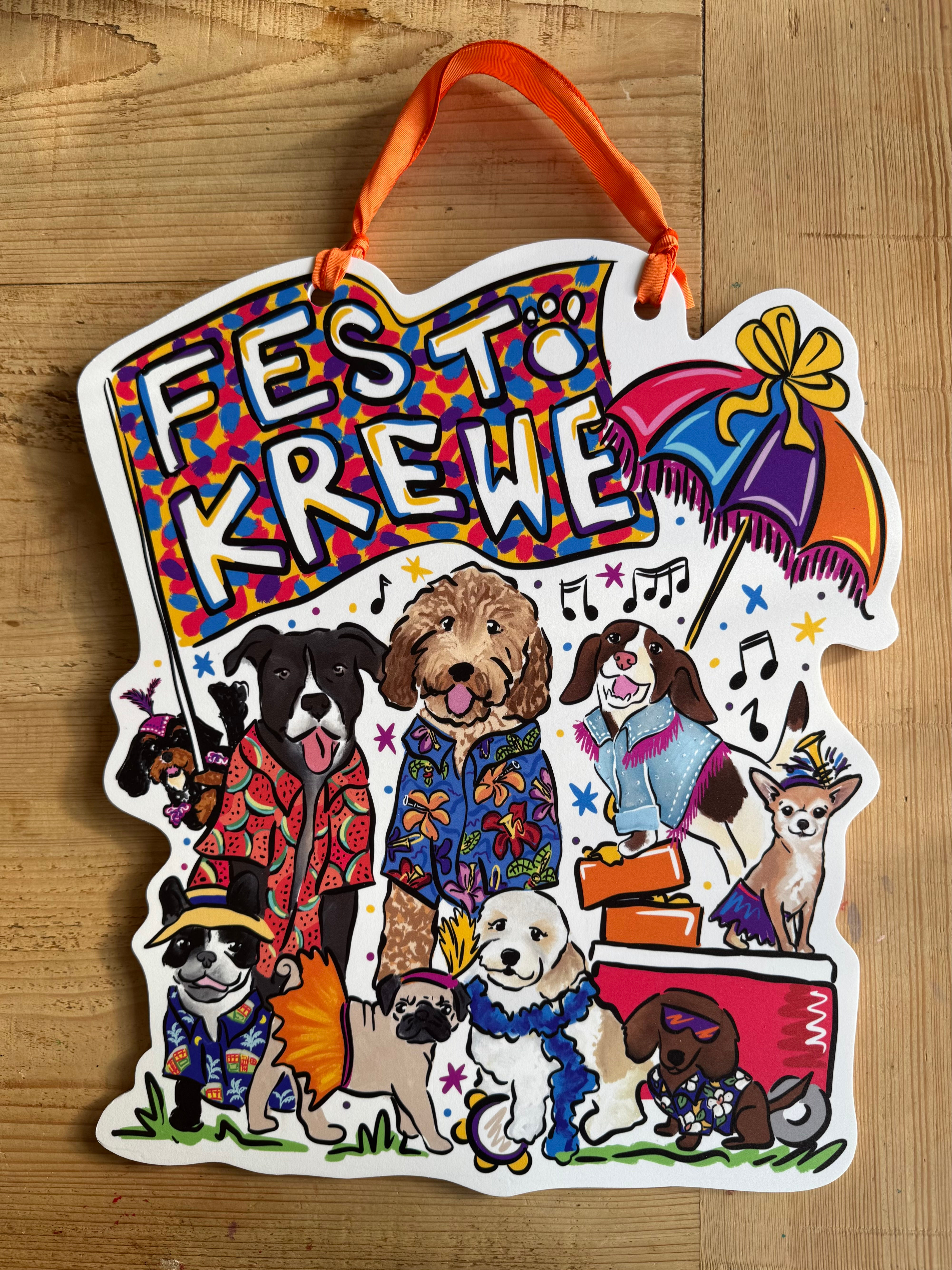 Dogs Fest Krewe Door Hanger