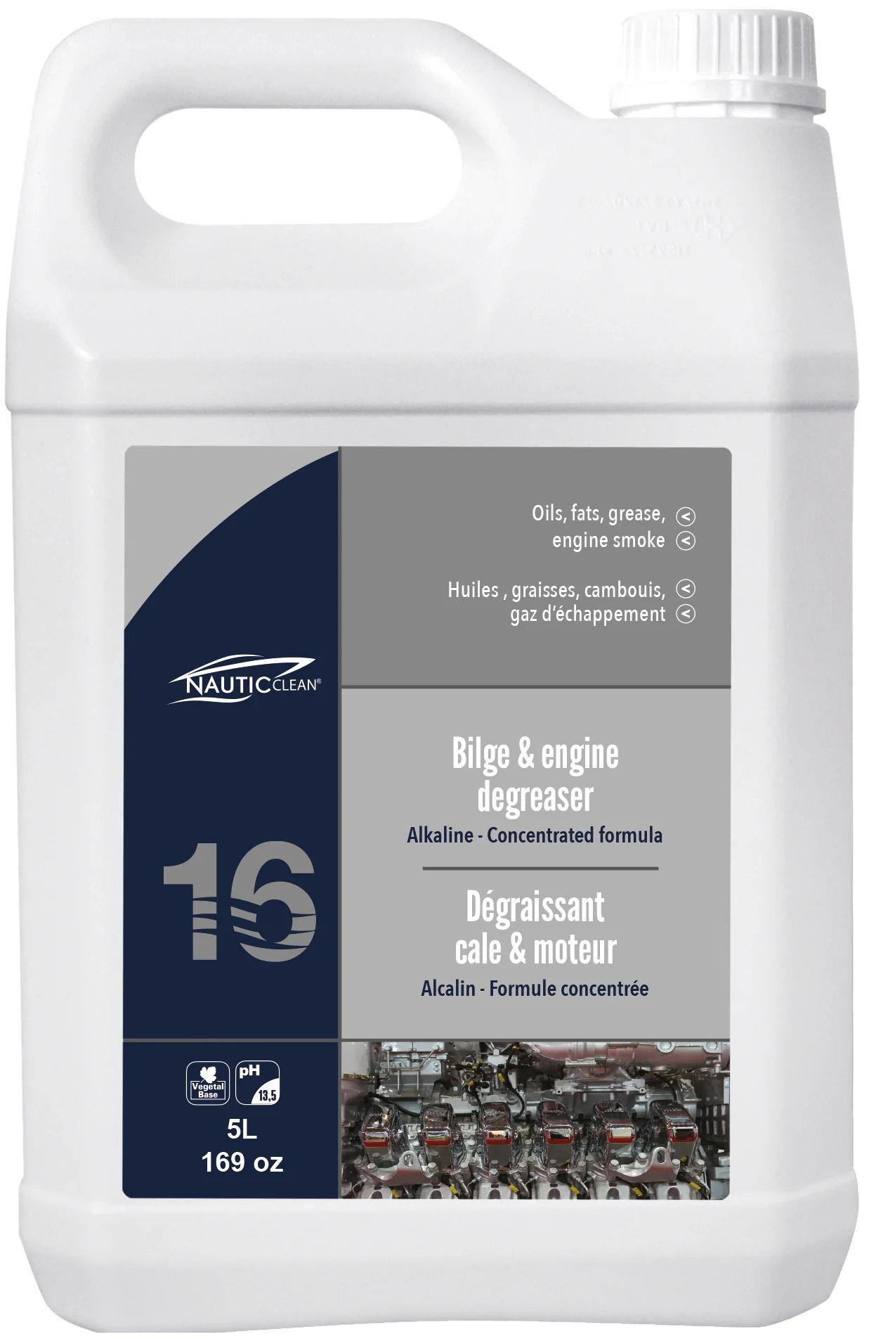 16 BILGE & ENGINE DEGREASER - TRIUMO IR VARIKLIŲ NURIEBALINIMO PRIEMONĖ 5l