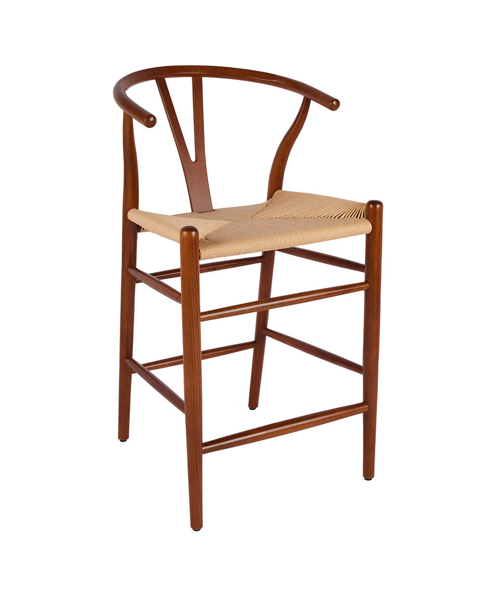 Danish Wishbone Hasırlı Bar Sandalyesi