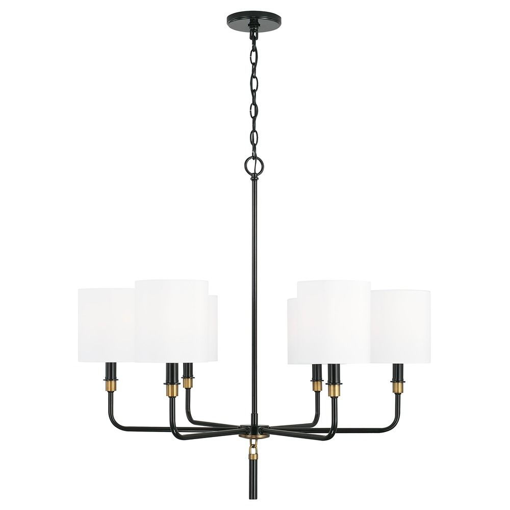 Beckham Glossy Black & Aged Brass Chandelier