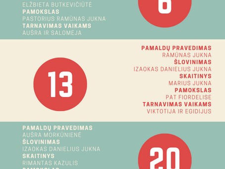 Liepos mėnesio pamaldos