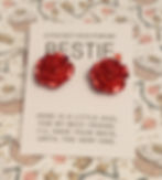 Thumbnail: Double Bestie pocket hug gold red pin badges