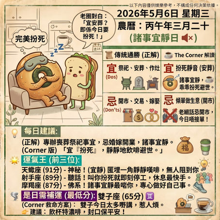 《Corner通勝》 : 2026.05.06