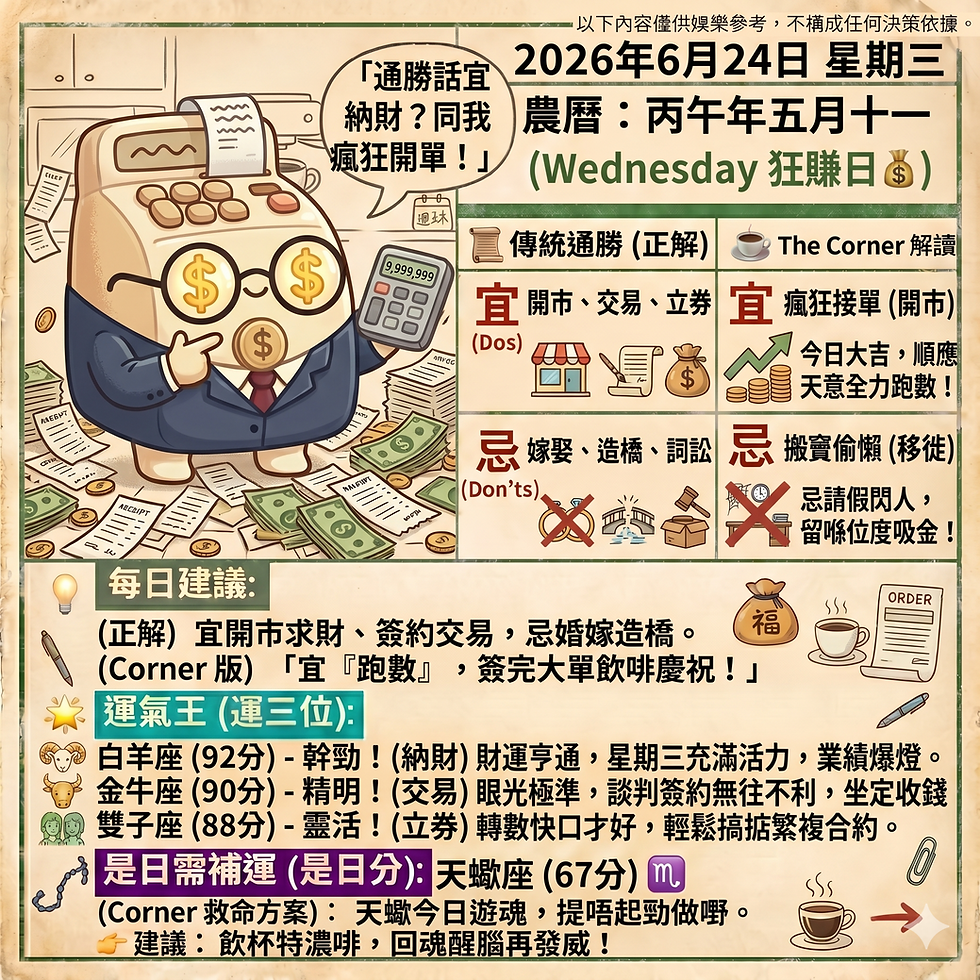 《Corner通勝》 : 2026.06.24