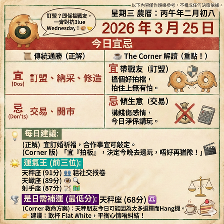 《Corner通勝》 : 2026.03.25