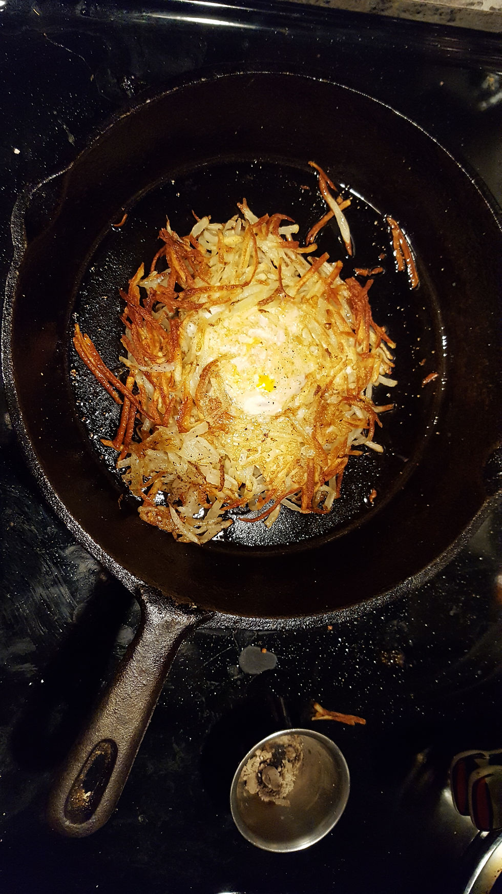 Hash Brown with Egg in the middle.